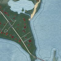 Second close-up of the map of North Haven, New York print showing more streets and buildings