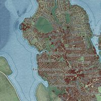 Second close-up of the map of North Hempstead, New York print showing more streets and buildings
