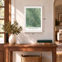 North High Shoals, Georgia map, 12 x 18 inch print in a white frame in an entryway