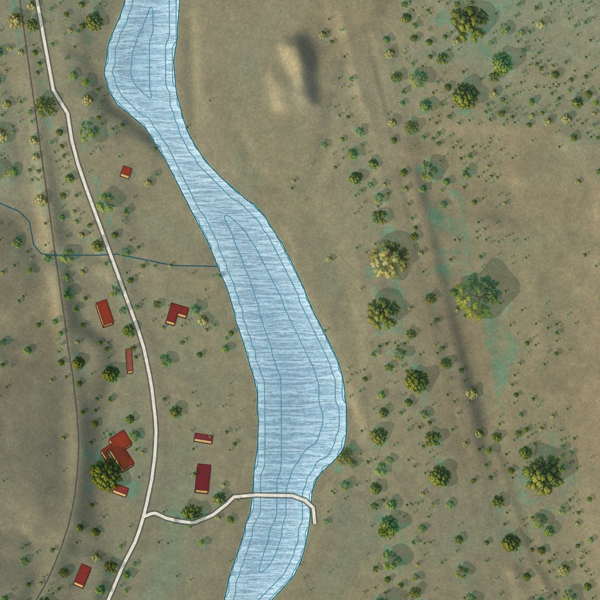 Second close-up of the map of North Hurley, New Mexico print showing more streets and buildings