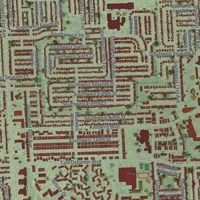 Second close-up of the map of North Lauderdale, Florida print showing more streets and buildings