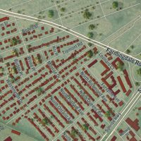 Second close-up of the map of North Lindenhurst, New York print showing more streets and buildings