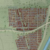 Second close-up of the map of North Long Beach, California print showing more streets and buildings