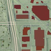 Second close-up of the map of North Loop, Minnesota print showing more streets and buildings