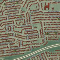 Second close-up of the map of North Massapequa, New York print showing more streets and buildings
