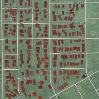 Second close-up of the map of North Middletown, New Jersey print showing more streets and buildings