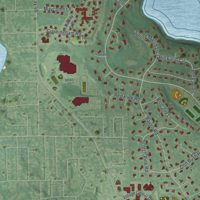 Second close-up of the map of North Oaks, Minnesota print showing more streets and buildings
