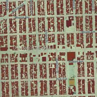 Second close-up of the map of North Park, California print showing more streets and buildings