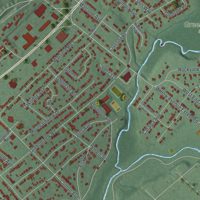 Second close-up of the map of North Plainfield, New Jersey print showing more streets and buildings