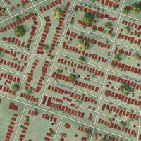 Second close-up of the map of North Pointe, Missouri print showing more streets and buildings
