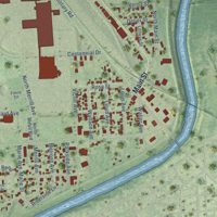 Second close-up of the map of North Sioux City, South Dakota print showing more streets and buildings