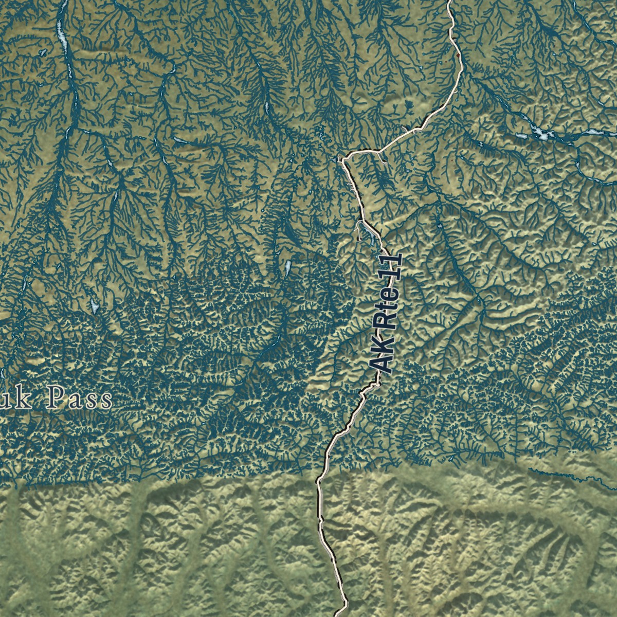Second close-up of the map of North Slope, Alaska print showing more streets and buildings