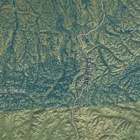 Second close-up of the map of North Slope, Alaska print showing more streets and buildings