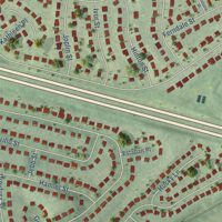 Second close-up of the map of North Springfield, Virginia print showing more streets and buildings