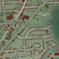 Second close-up of the map of North Syracuse, New York print showing more streets and buildings