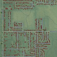 Second close-up of the map of North Terre Haute, Indiana print showing more streets and buildings