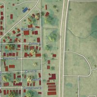 Second close-up of the map of North Tunica, Mississippi print showing more streets and buildings