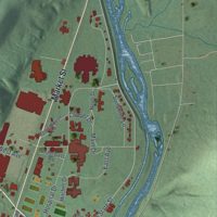 Second close-up of the map of North Warren, Pennsylvania print showing more streets and buildings