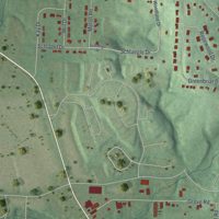 Second close-up of the map of North Zanesville, Ohio print showing more streets and buildings