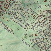 Second close-up of the map of Northampton, Bucks County, Pennsylvania print showing more streets and buildings