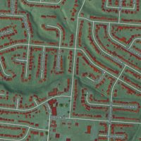 Second close-up of the map of Northbrook, Ohio print showing more streets and buildings