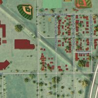 Second close-up of the map of Northeast Park, Minnesota print showing more streets and buildings