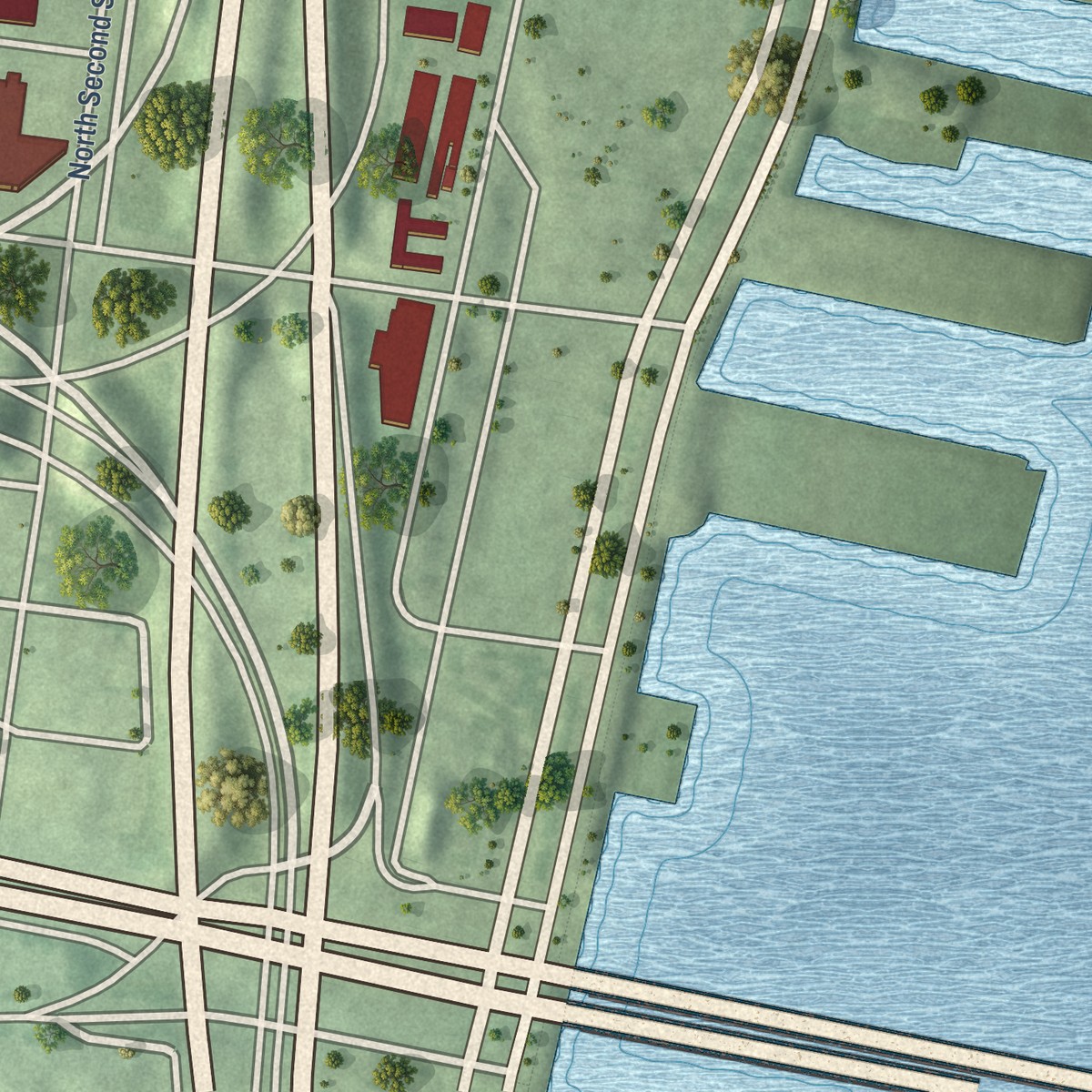 Second close-up of the map of Northern Liberties, Pennsylvania print showing more streets and buildings