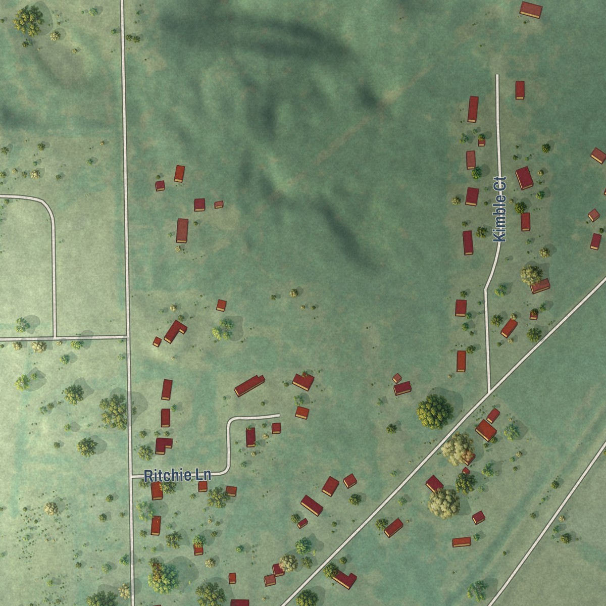 Second close-up of the map of Northport, Wisconsin print showing more streets and buildings