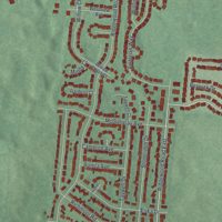 Second close-up of the map of Northridge, Ohio print showing more streets and buildings