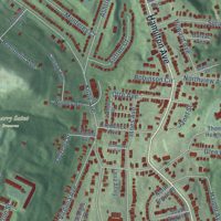 Second close-up of the map of Northside, Ohio print showing more streets and buildings