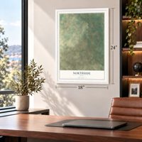 Northside, Texas map, 18 x 24 inch print in a white frame in a home office
