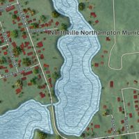 Second close-up of the map of Northville, New York print showing more streets and buildings