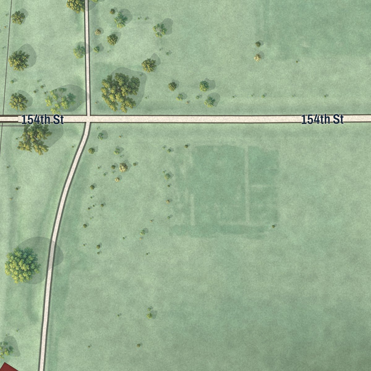 Second close-up of the map of Northville, South Dakota print showing more streets and buildings