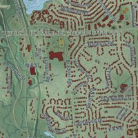 Second close-up of the map of Northville, Wayne County, Michigan print showing more streets and buildings