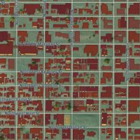 Second close-up of the map of Northwest District, Oregon print showing more streets and buildings