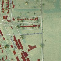 Second close-up of the map of Northwood, North Dakota print showing more streets and buildings