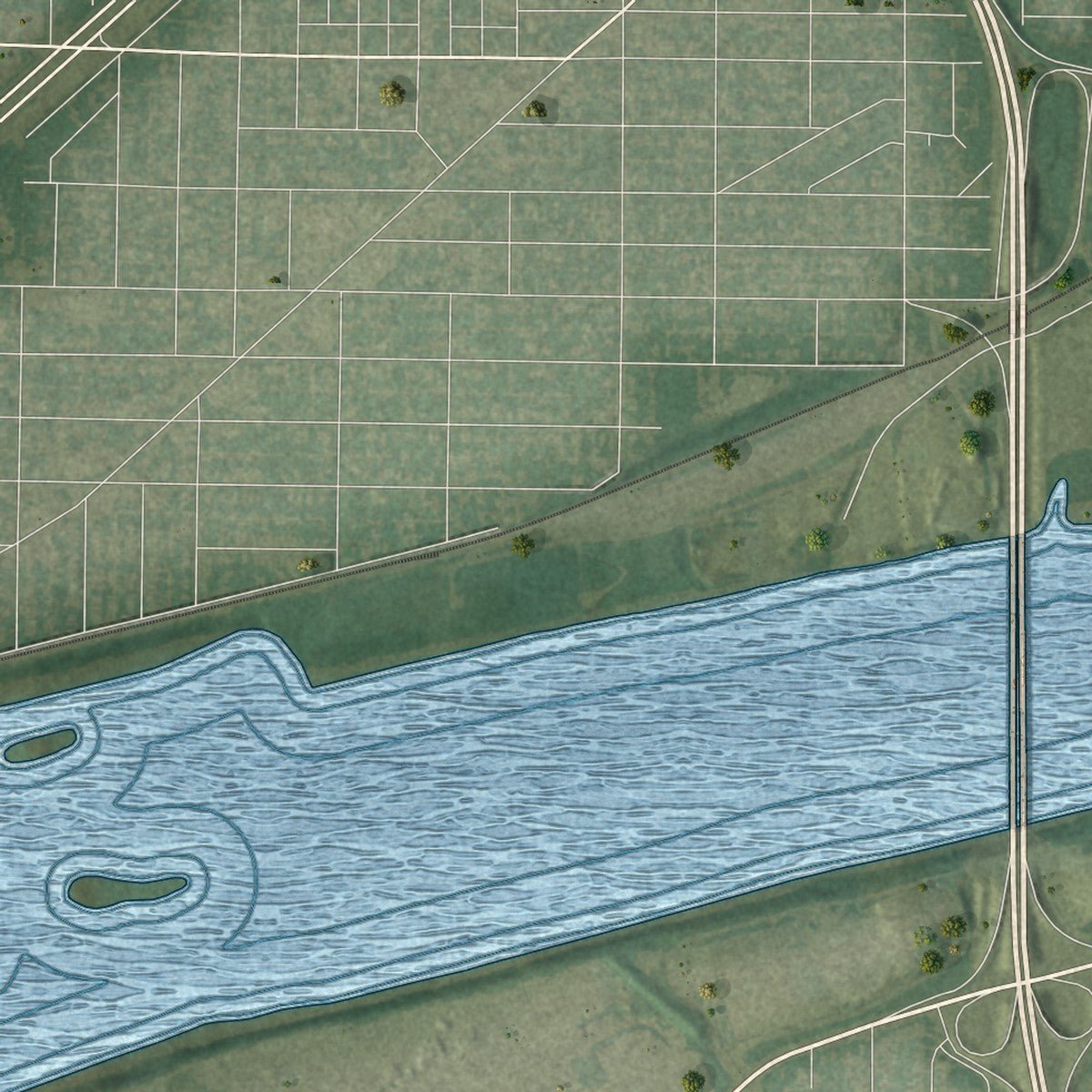 Second close-up of the map of Northwood, Ohio print showing more streets and buildings