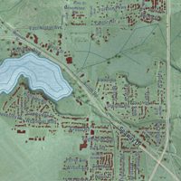 Second close-up of the map of Norton Shores, Michigan print showing more streets and buildings