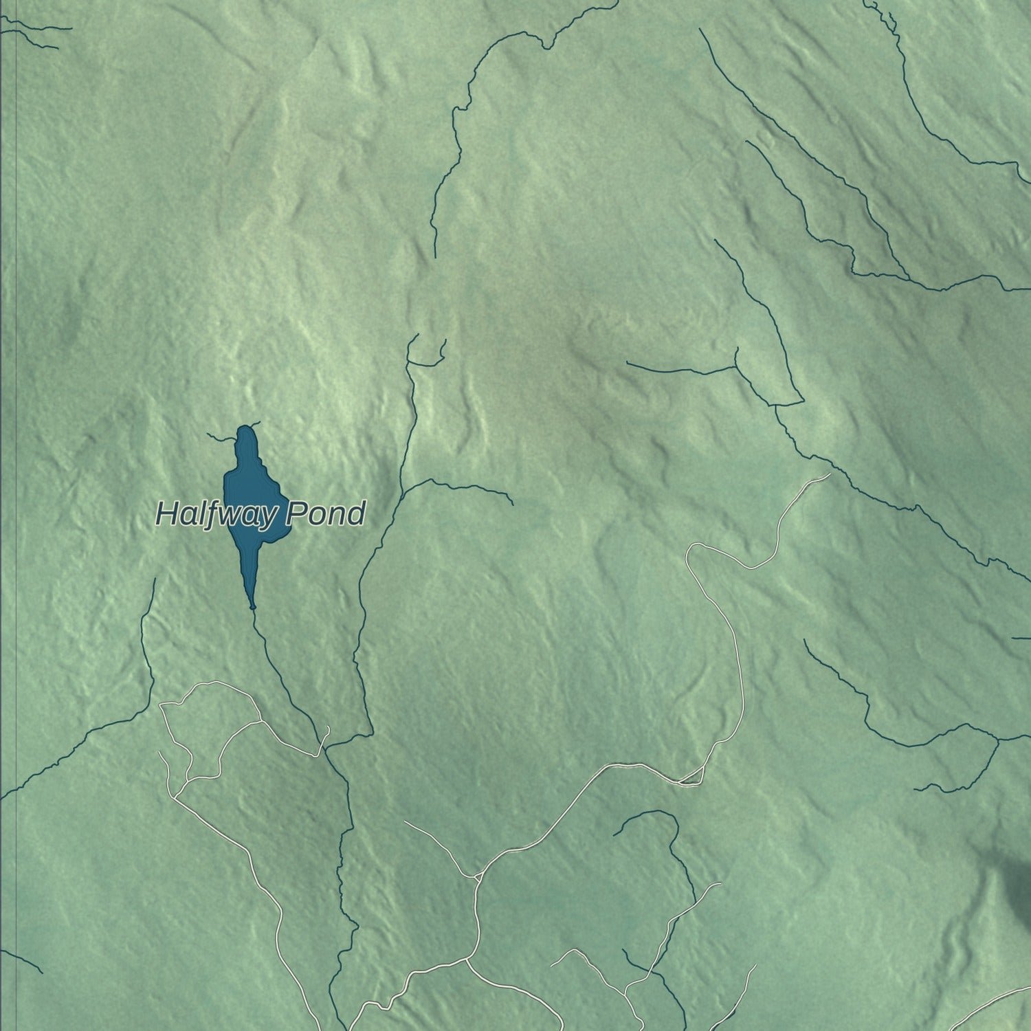 Close-up of the map of Norton, Vermont print showing terrain and local geography