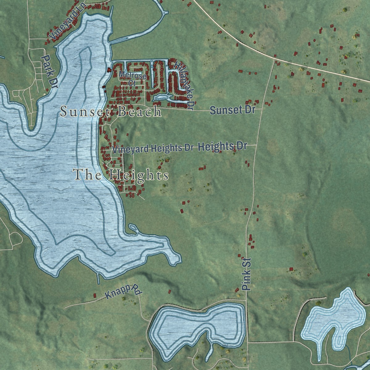 Second close-up of the map of Norvell, Michigan print showing more streets and buildings
