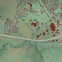 Second close-up of the map of Norwalk, Ohio print showing more streets and buildings