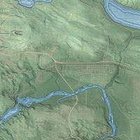 Second close-up of the map of Norway, Dickinson County, Michigan print showing more streets and buildings