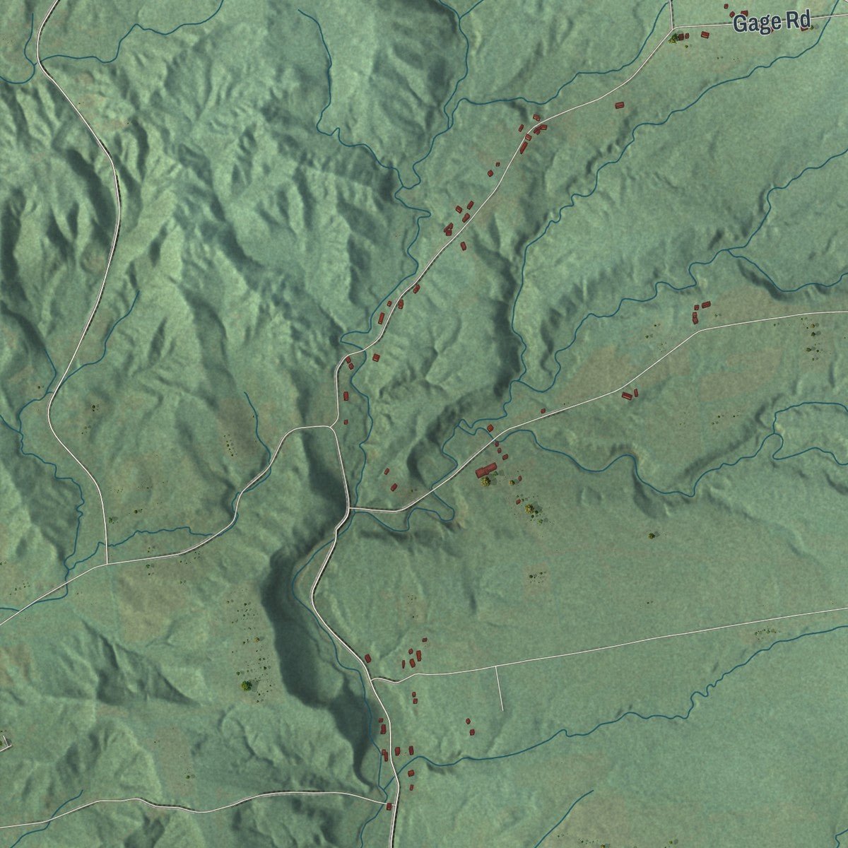 Second close-up of the map of Norway, New York print showing more streets and buildings