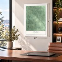Norway, New York map, 18 x 24 inch print in a white frame in a home office