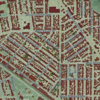 Second close-up of the map of Norwood Park, Illinois print showing more streets and buildings