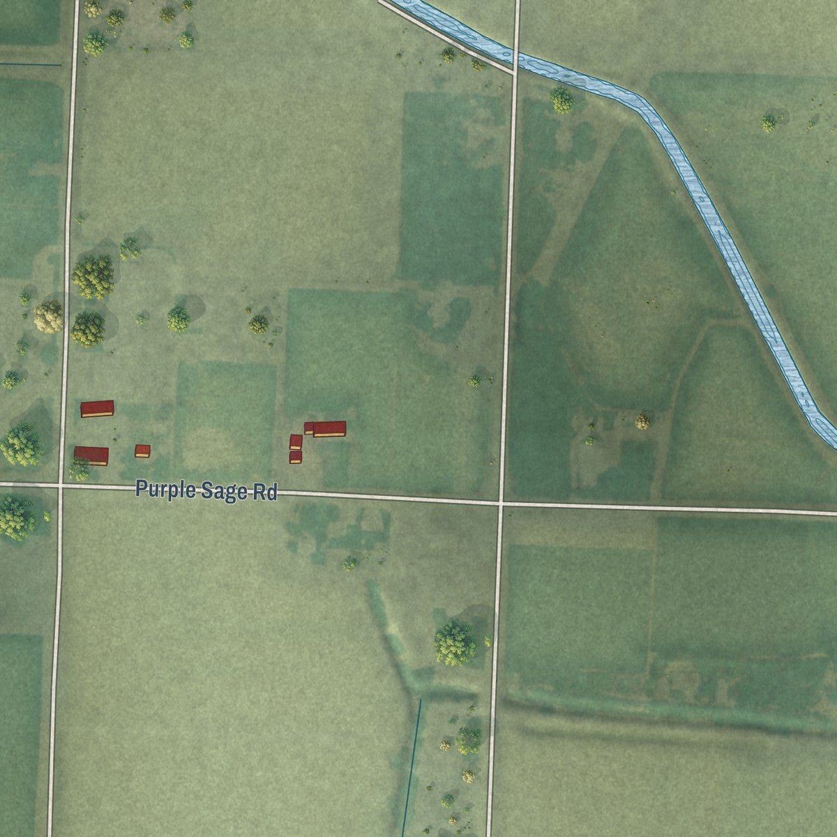 Second close-up of the map of Notus, Idaho print showing more streets and buildings