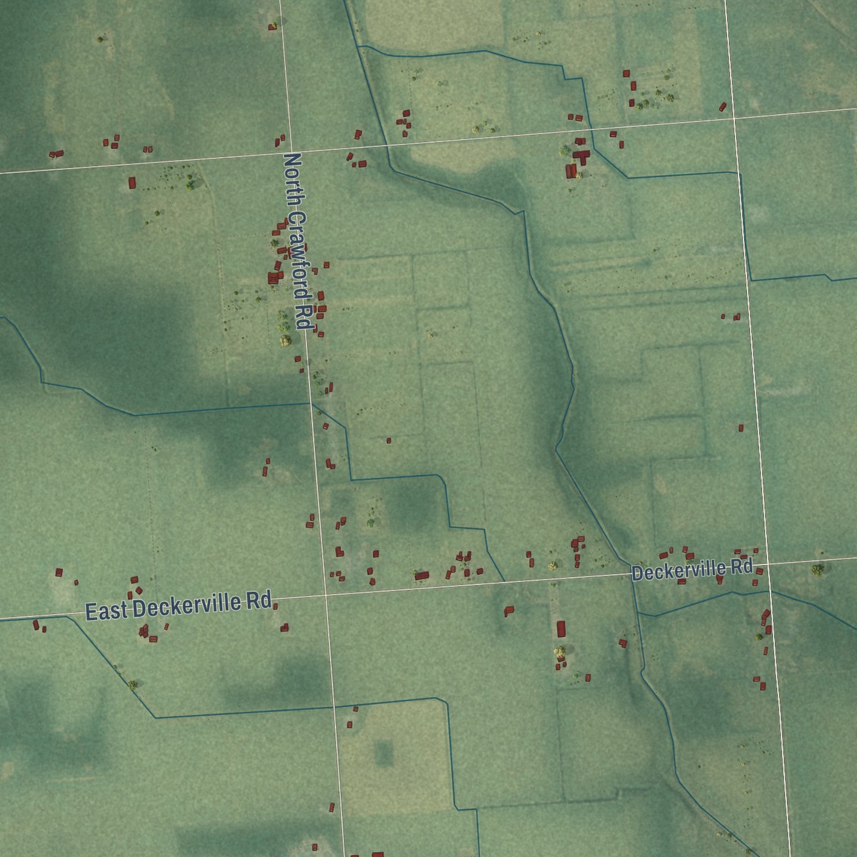 Second close-up of the map of Novesta, Michigan print showing more streets and buildings