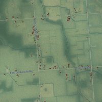 Second close-up of the map of Novesta, Michigan print showing more streets and buildings