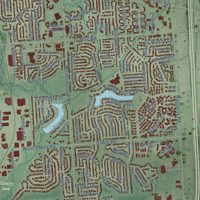 Second close-up of the map of Novi, Michigan print showing more streets and buildings