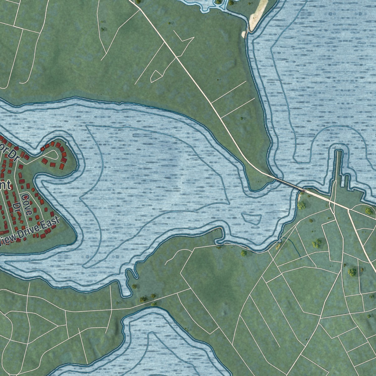 Second close-up of the map of Noyack, New York print showing more streets and buildings